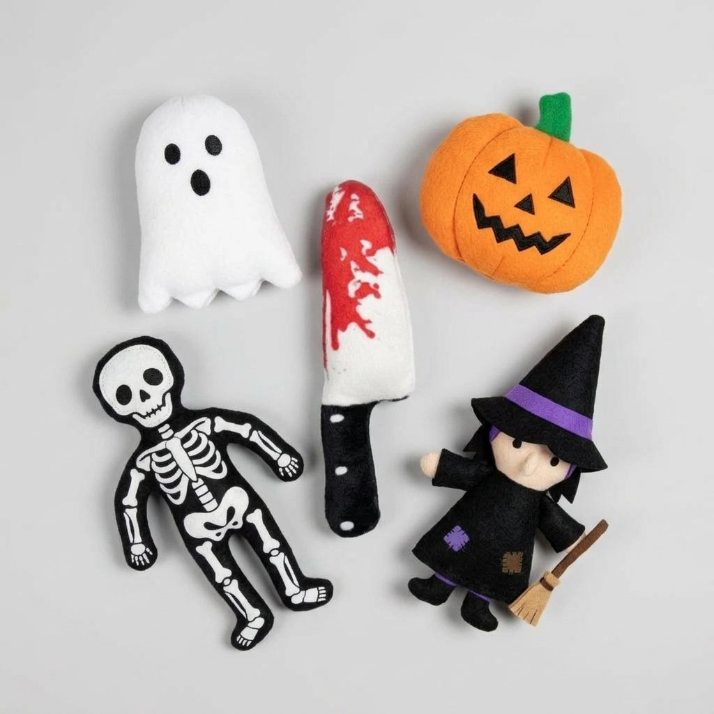 Halloween Catnip Cat Toys – Spooky Plush Shapes for Interactive Play