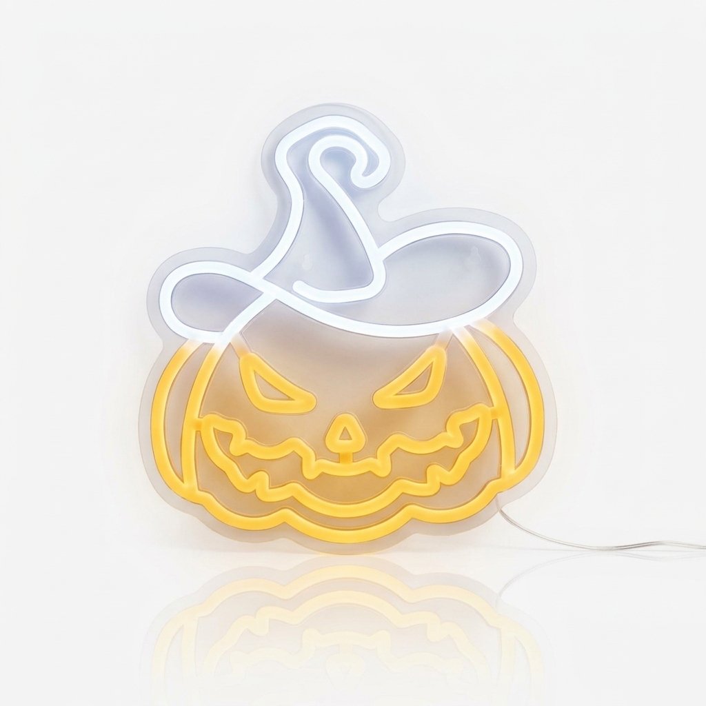 Halloween Pumpkin Silhouette LED Neon Light with USB Cable and On/Off Switch