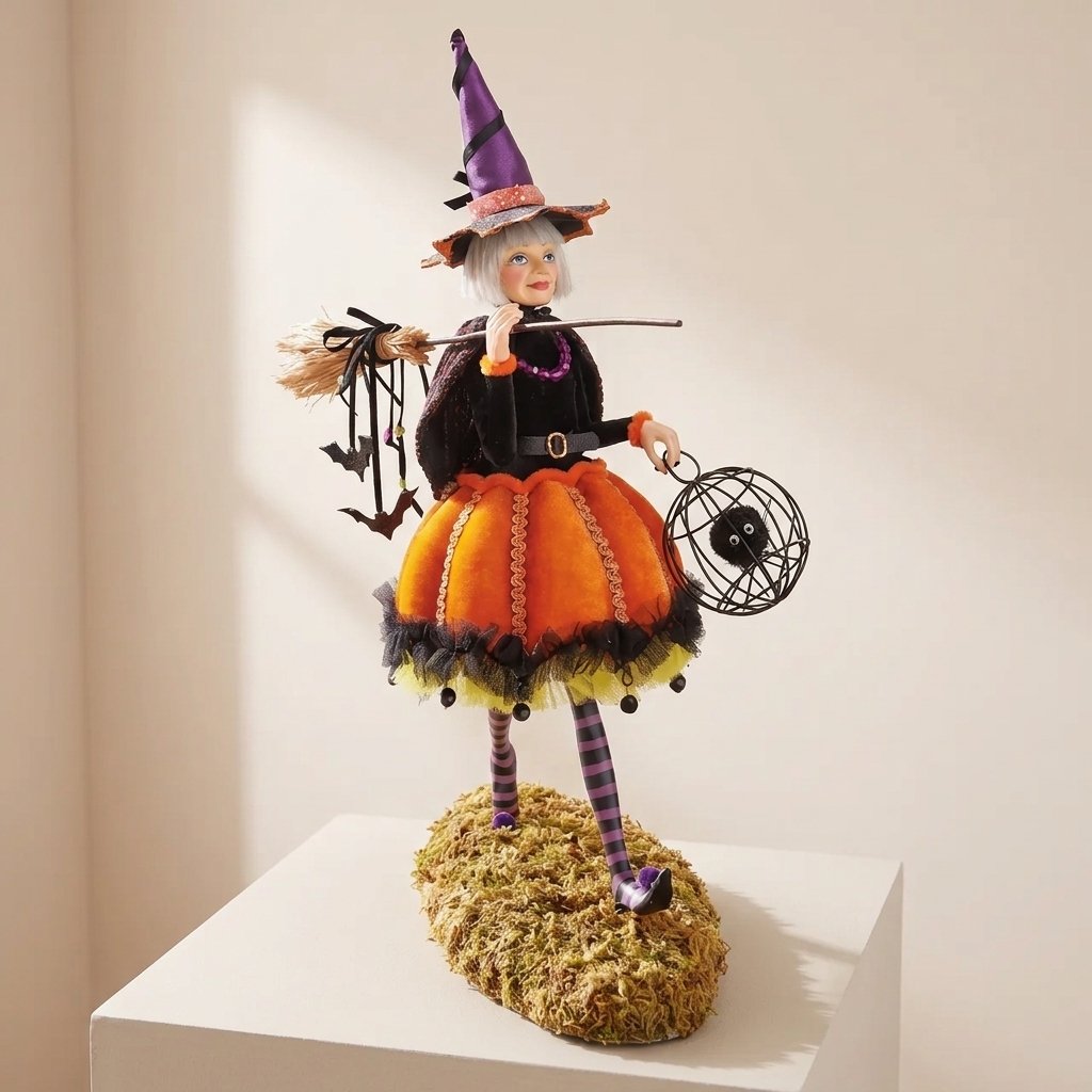Halloween Witch Figurine – Decorative Indoor Character Figure