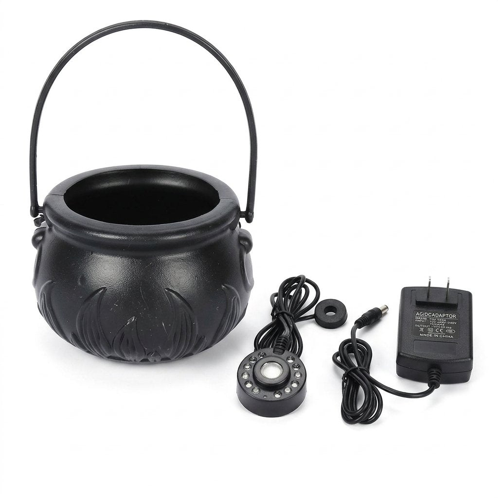 Halloween Witch's Cauldron Mist Maker with Colour-Changing LED Lights