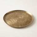 Hammered Brass Round Tray in Antique Gold Finish