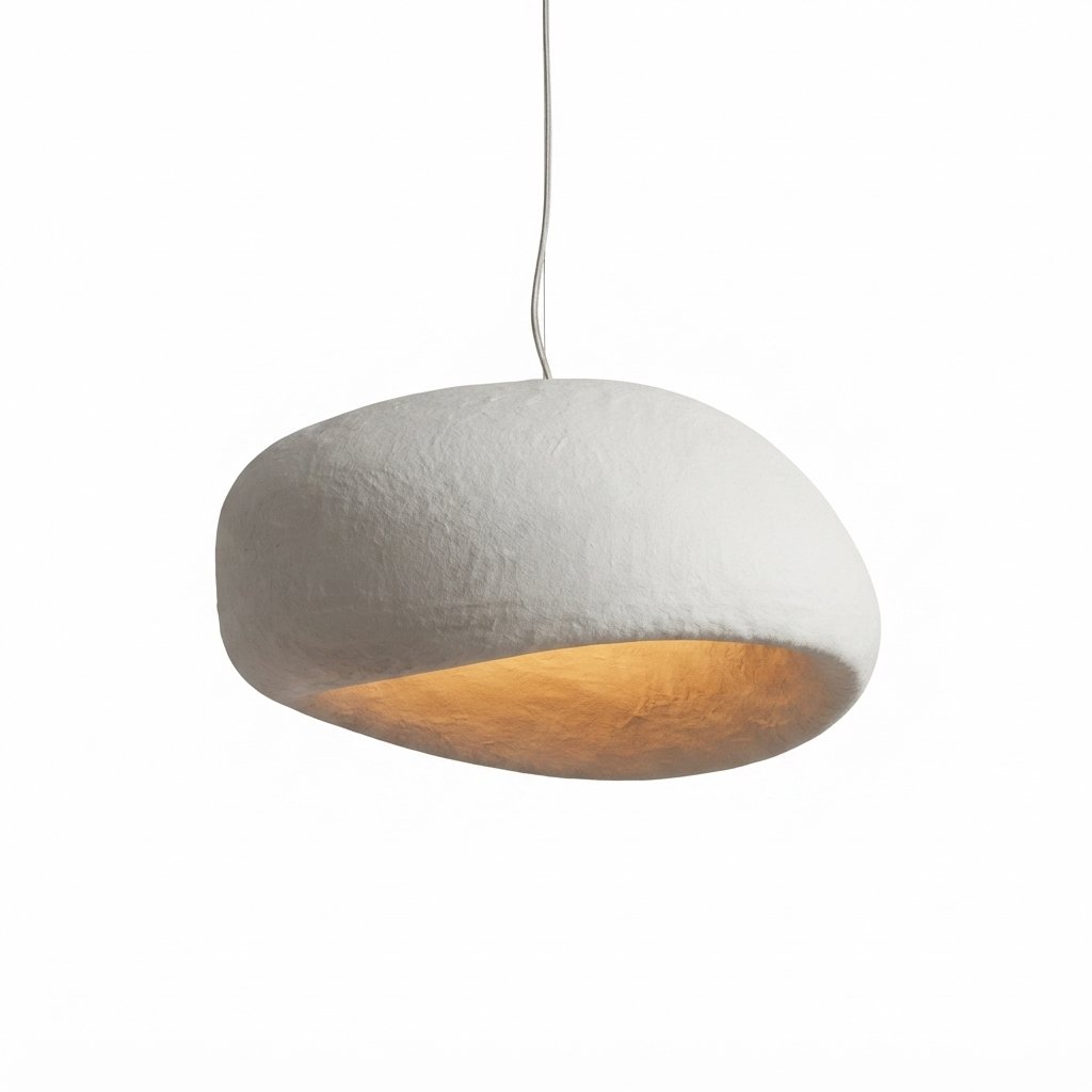 Handmade Wabi-Sabi Pendant Light, Nordic Dome Shade