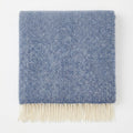 Herringbone Pure Wool Throw in Blueberry
