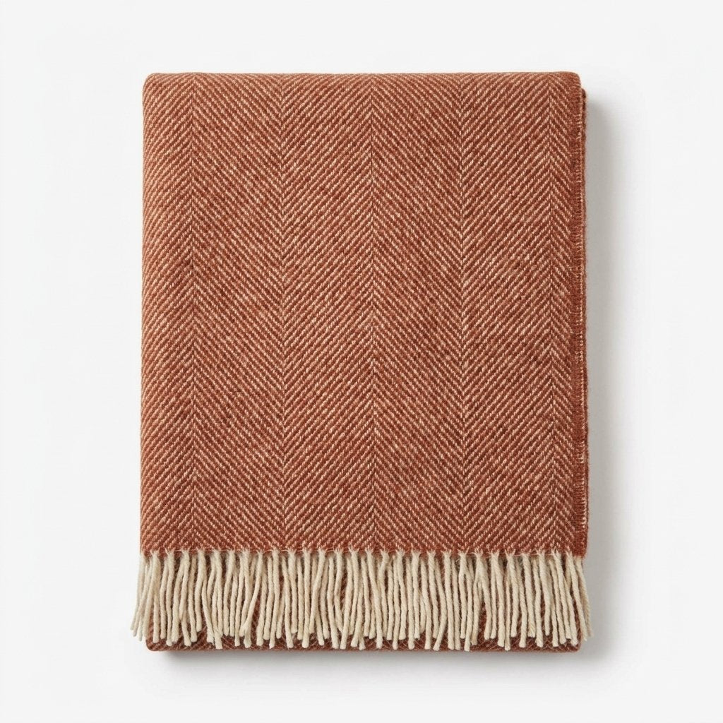 Herringbone Pure Wool Throw in Four Colours