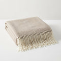 Herringbone Tassel Throw in Warm Taupe