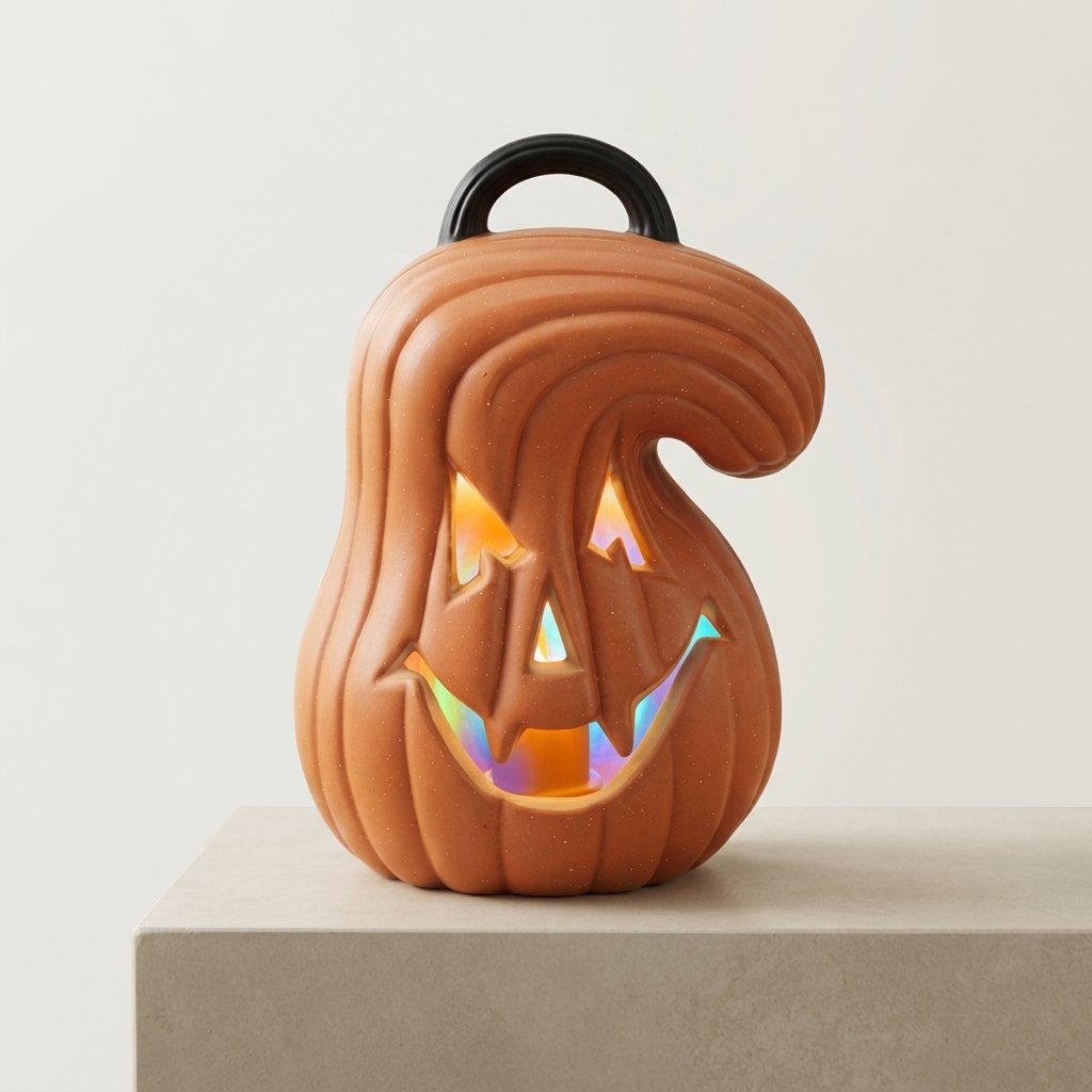 Illuminated Jack-o'-Lantern Pumpkin Lamp with Multicolour LED – Battery Operated Halloween Decoration
