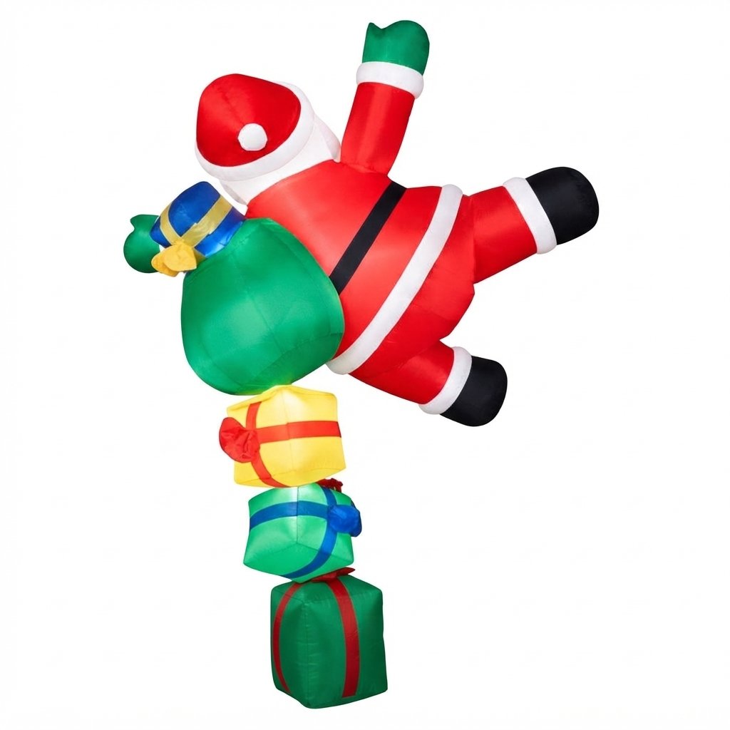 Inflatable Climbing Santa with LED Lights, 6ft