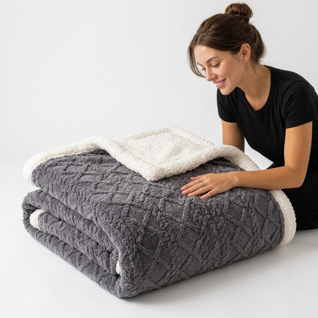 Jacquard Berber Fleece Blanket, Double-Thick & Soft