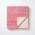 Kantha Throw in Fuchsia Pink, Hand-Stitched Cotton