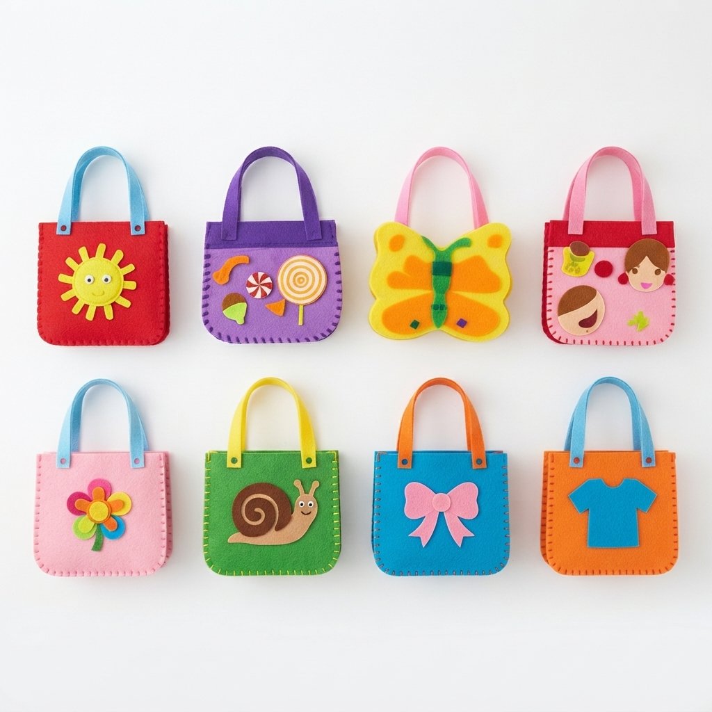 Kids Felt Bag Sewing Kit — 8-Piece DIY Craft Set