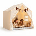 Kids Indoor Play Tent with Star Lights and Windows