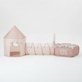 Kids Play Tent with Crawl Tunnel and Ball Pit, Pink Stars
