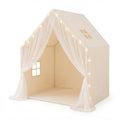 Kids Play Tent with Lace Curtains and String Lights