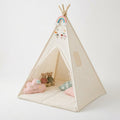 Kids Teepee Play Tent with Padded Mat, Cream