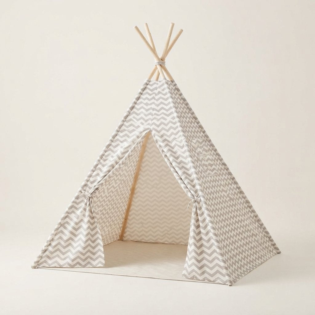 Kids Teepee Tent with Zigzag Pattern for Indoor Play