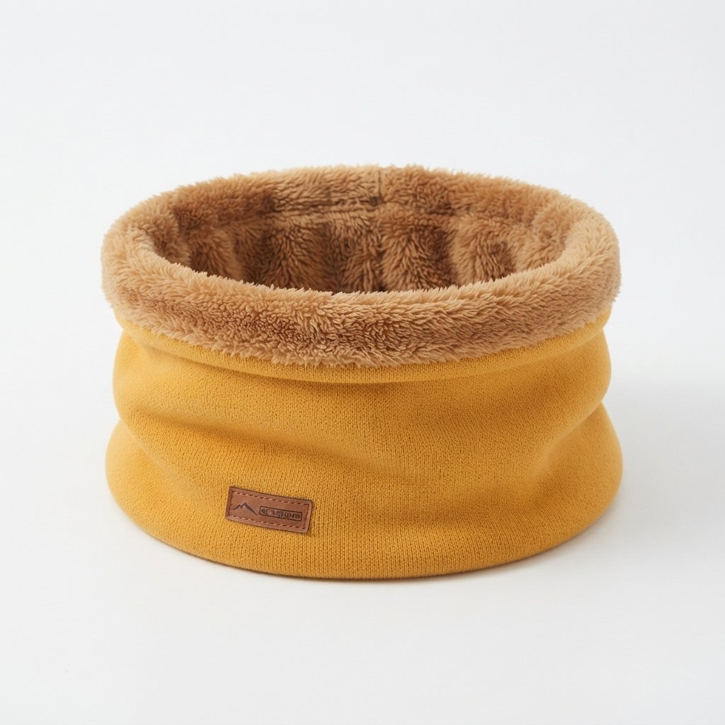 Knitted Neck Warmer with Plush Fleece Lining