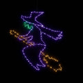Large LED Halloween Witch Silhouette Light with Timer – Multicolour, Indoor and Outdoor