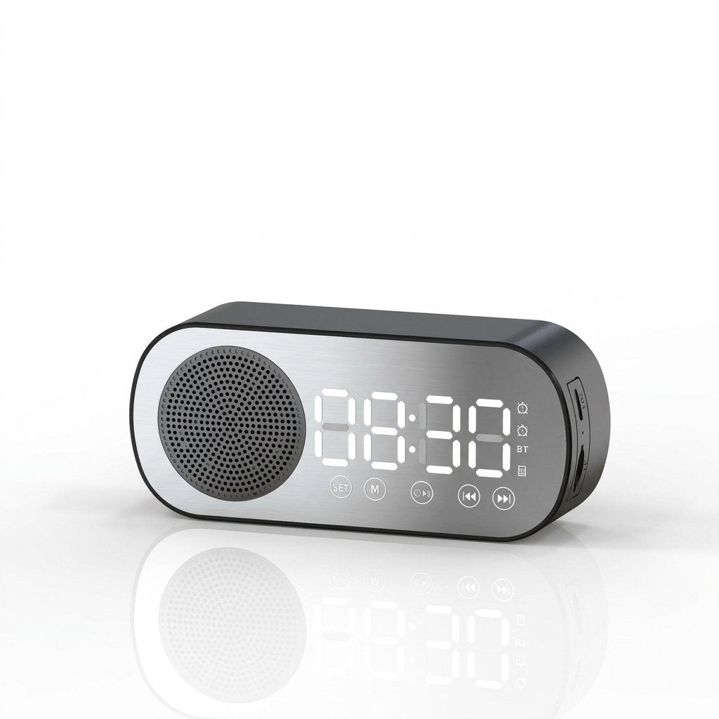 LED Alarm Clock with Bluetooth Speaker and FM Radio