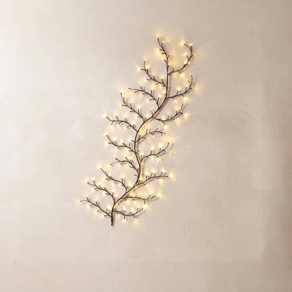 LED Branch Wall Light with Warm White Twinkling LEDs