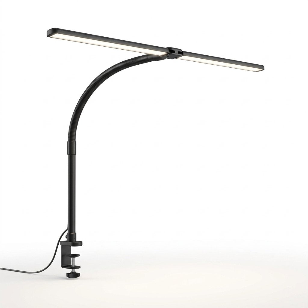 LED Desk Lamp with Flexible Arm and Clamp, Dimmable