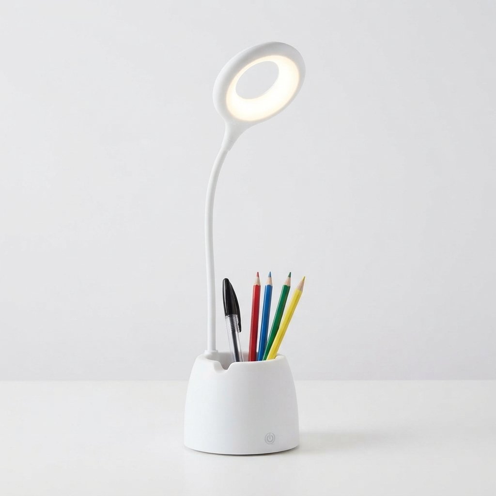 LED Desk Lamp with Pen Pot and Phone Holder