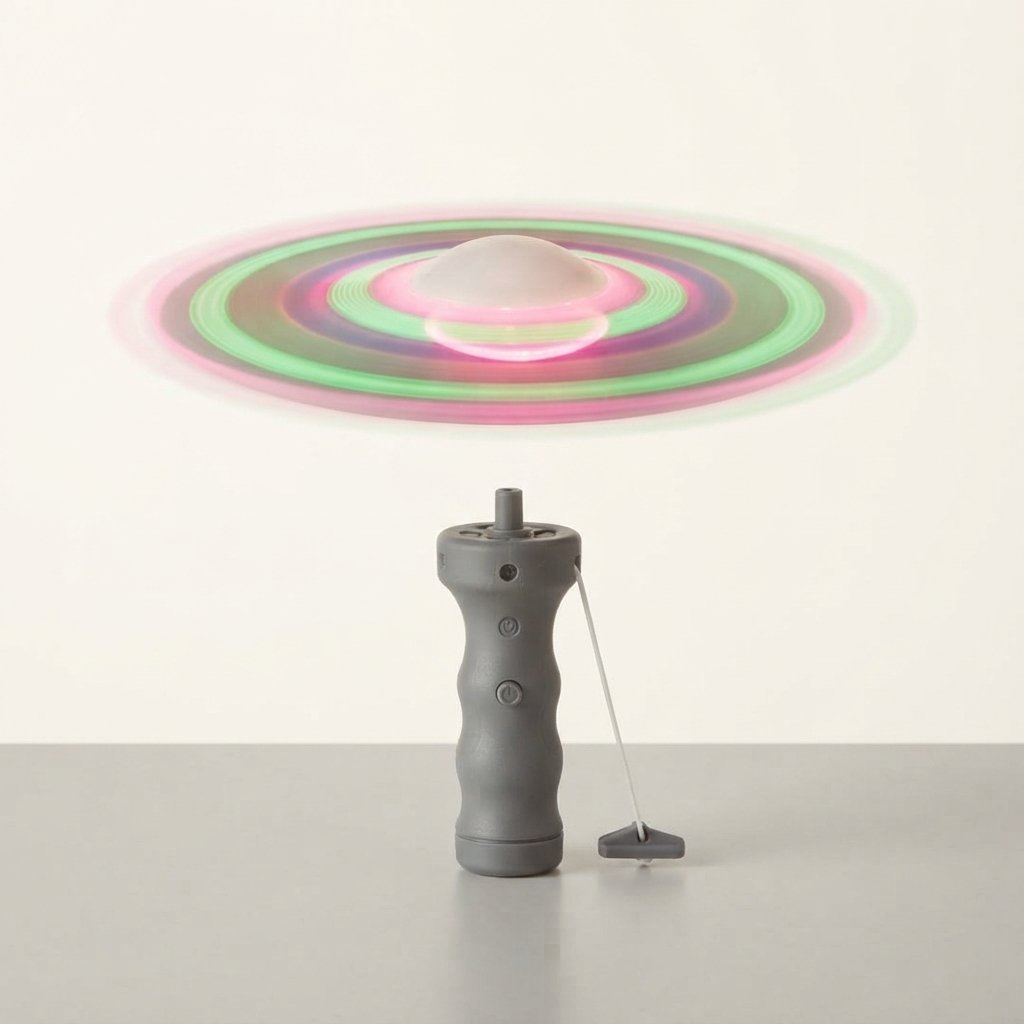 LED Flying Disc Launcher Toy with Hover Glow Effect