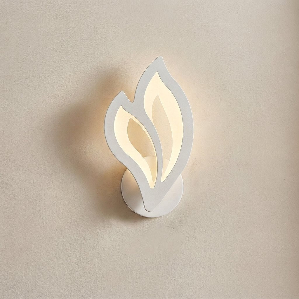 LED Leaf Wall Light, Warm White Acrylic Sconce