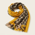 Leopard Print Shawl Scarf, Lightweight Cotton Blend