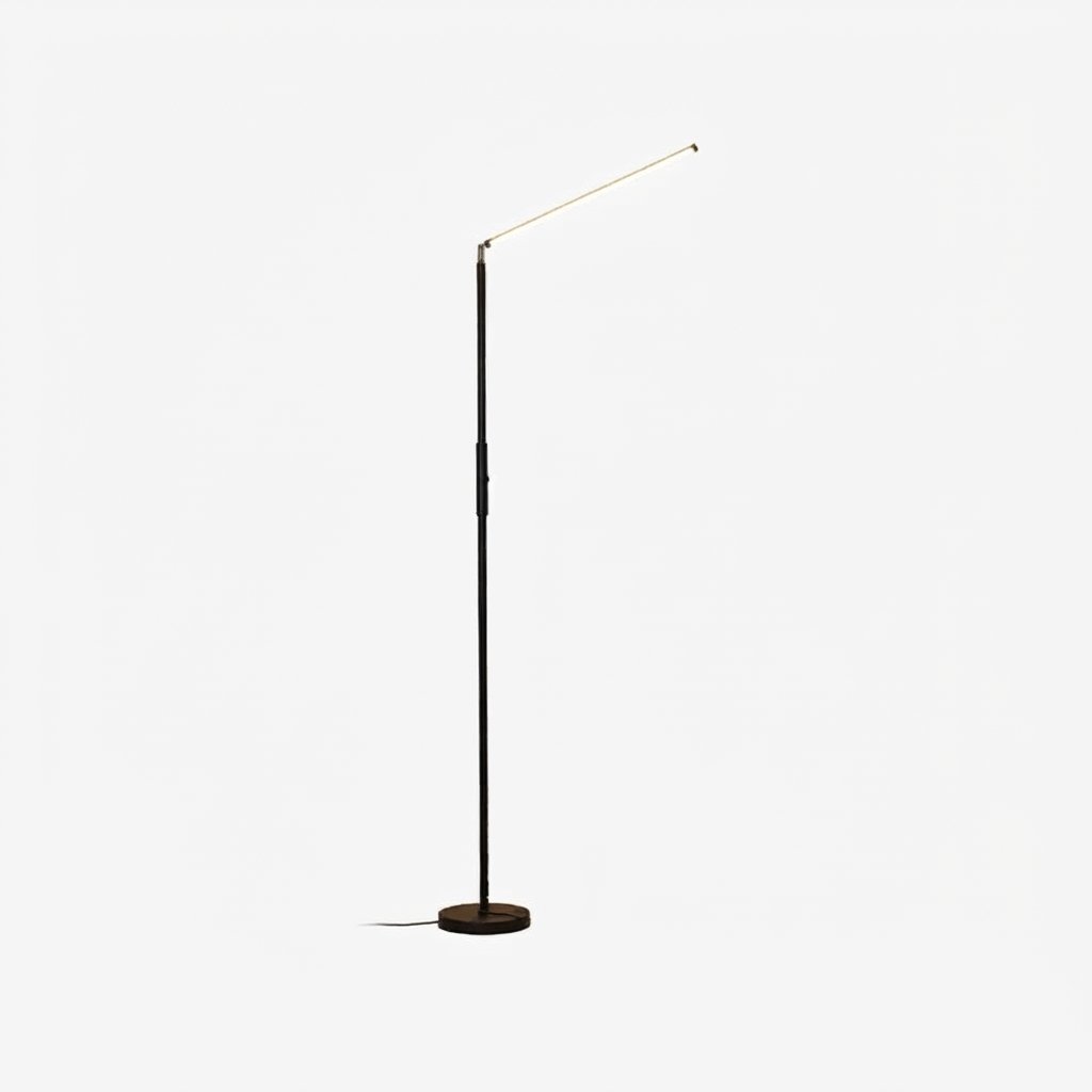 Minimalist Linear LED Floor Lamp, Metal, Black or White