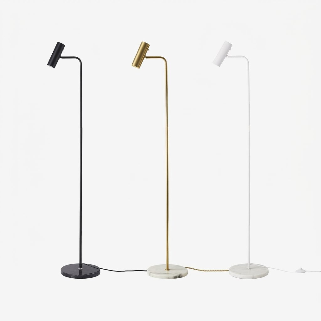 Minimalist Metal Floor Lamp with Marble Base, 3 Colours