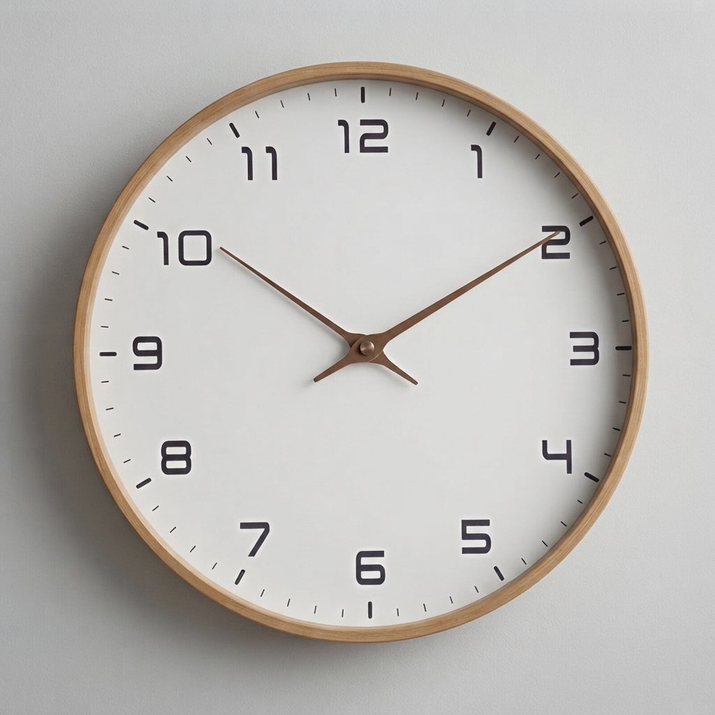 Minimalist Wood Frame Wall Clock with Silent Quartz