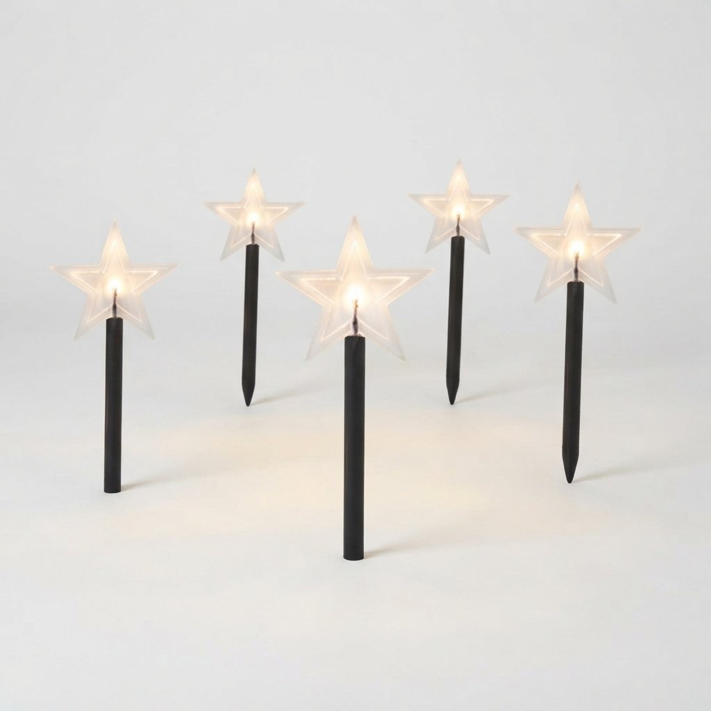 Outdoor LED Garden Stake Lights, Christmas Shapes, Set of 5