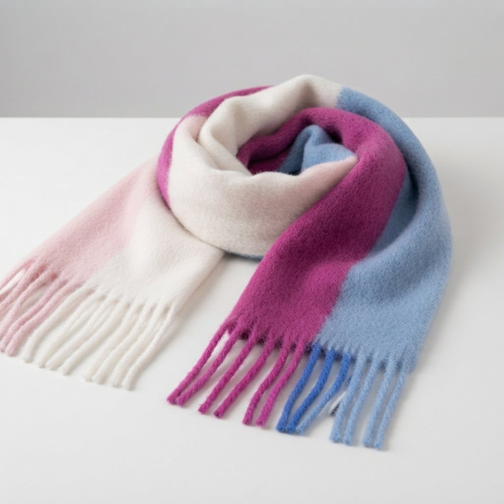 Oversized Plush Winter Scarf with Tassels