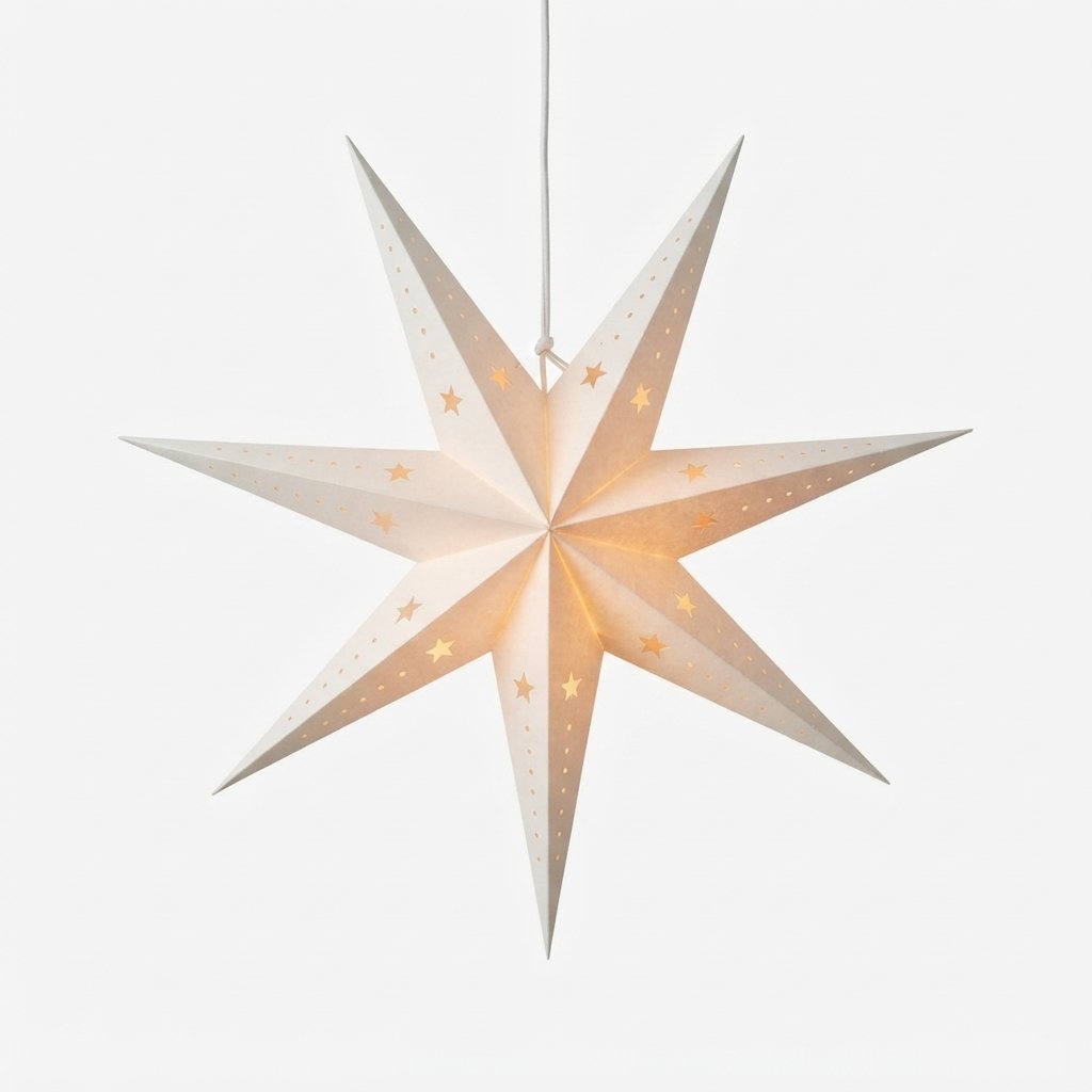 Paper Star LED Light, White Christmas Decoration