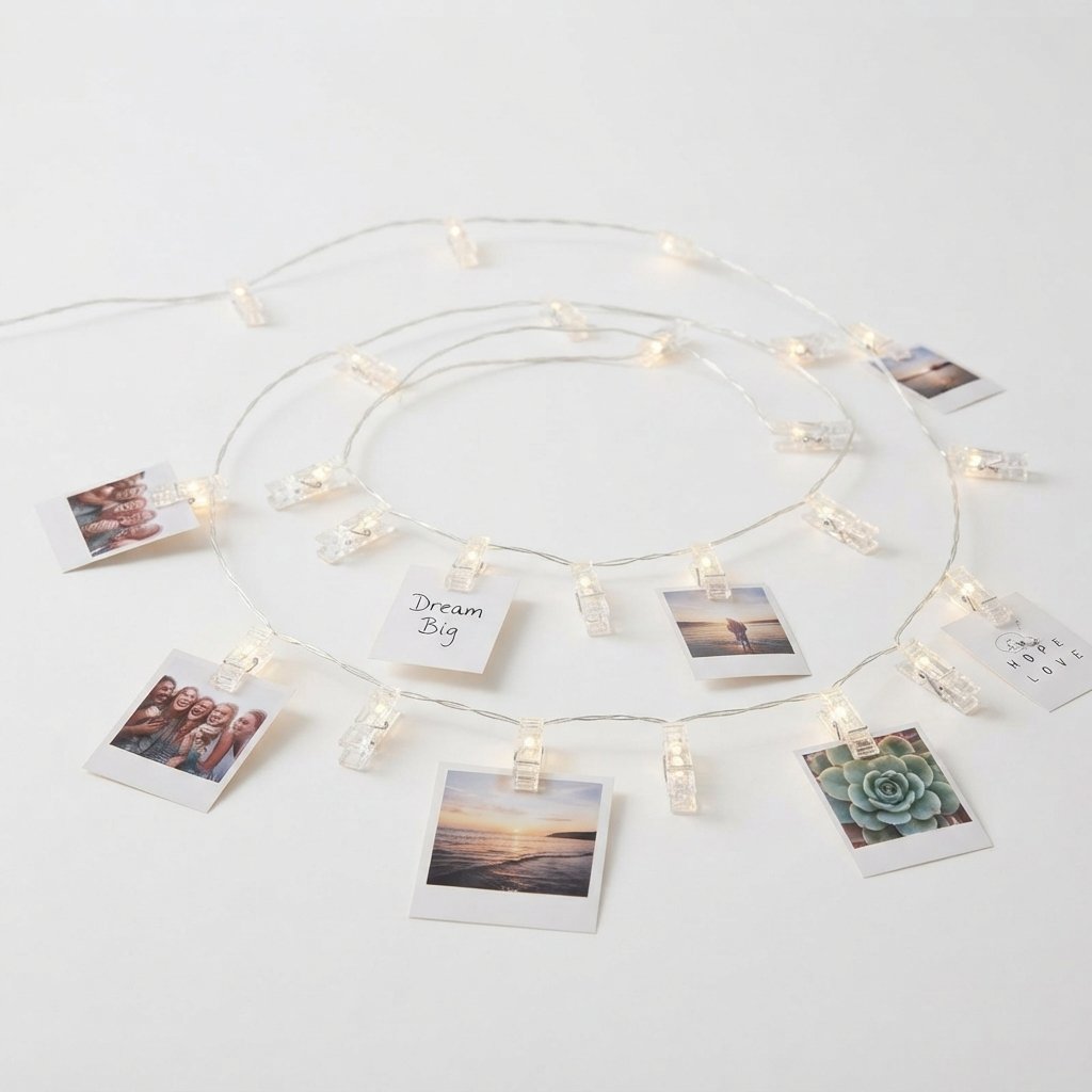 Photo Clip Fairy String Lights with Pegs, Warm White or Colour