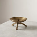 Pillar Candle Holder in Antique Brass, Tripod Base