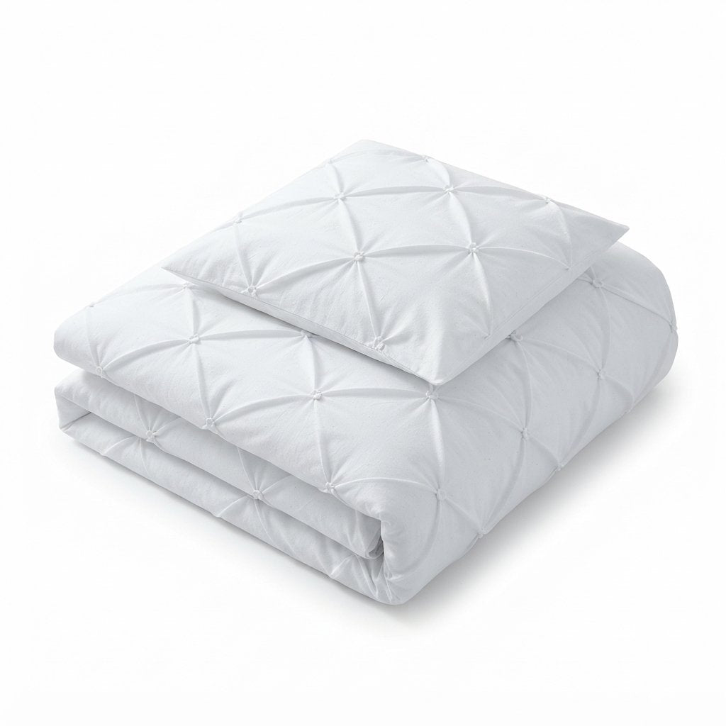 Pintuck Duvet Cover Set with Diamond Texture
