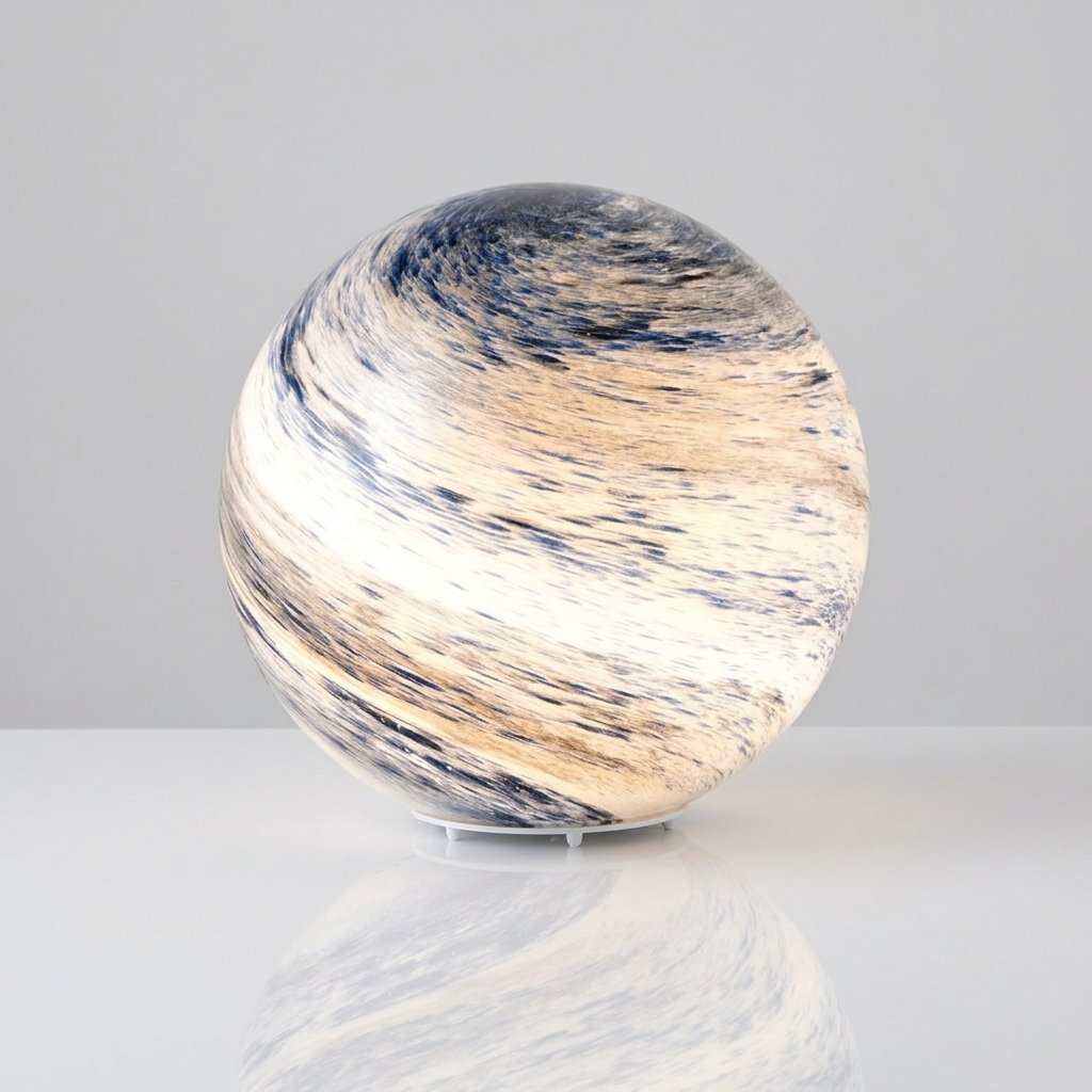 Planet Globe Table Lamp, sculpted glass, warm glow