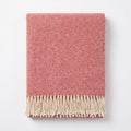 Pure Wool Herringbone Throw in Raspberry Ripple