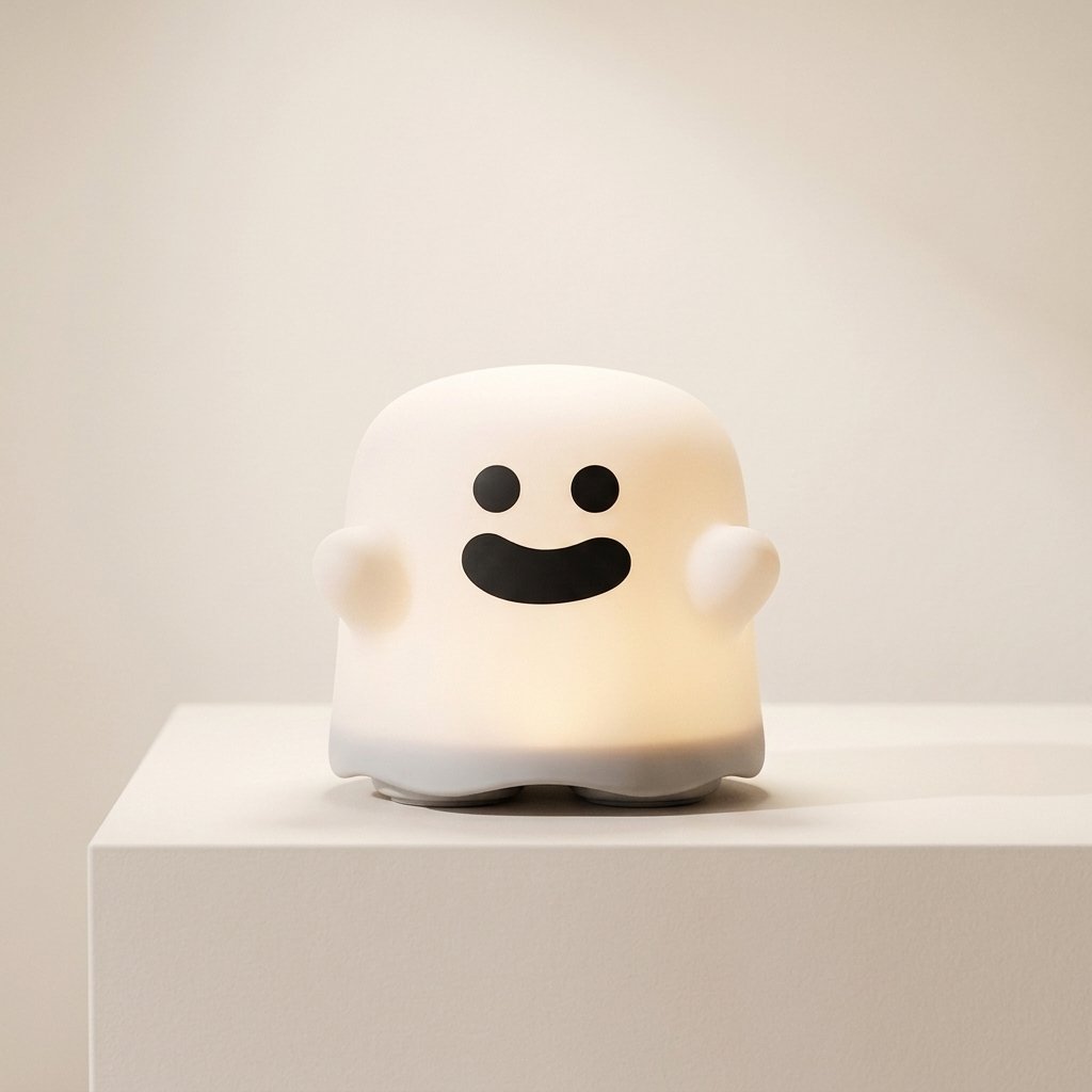 Rechargeable Ghost LED Night Light with Timer – Soft Warm Glow for Bedrooms and Children's Rooms