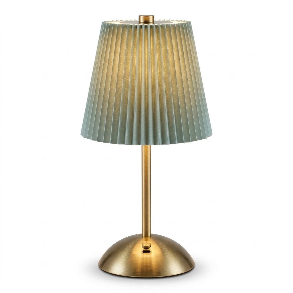 Rechargeable LED Touch Table Lamp, Duck Egg & Brass
