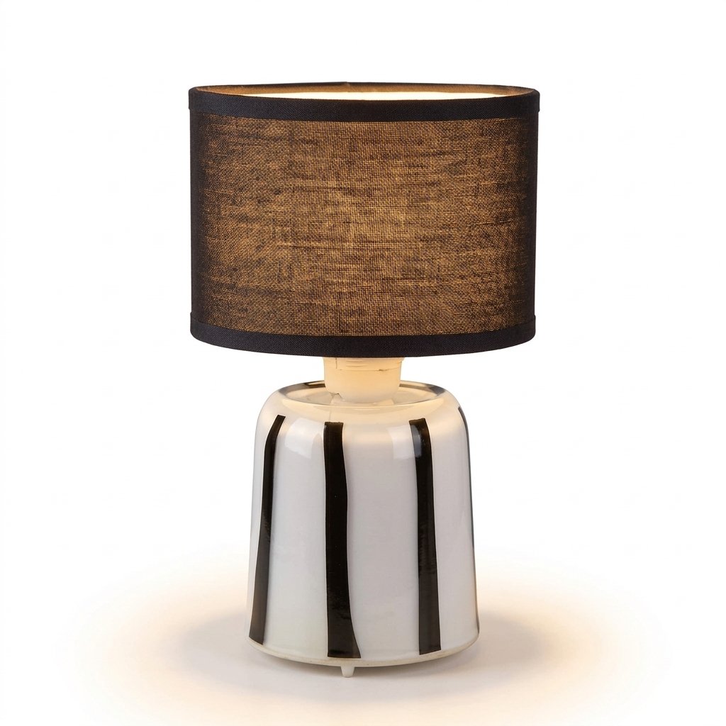 Rechargeable Table Lamp, Black & White Stripe