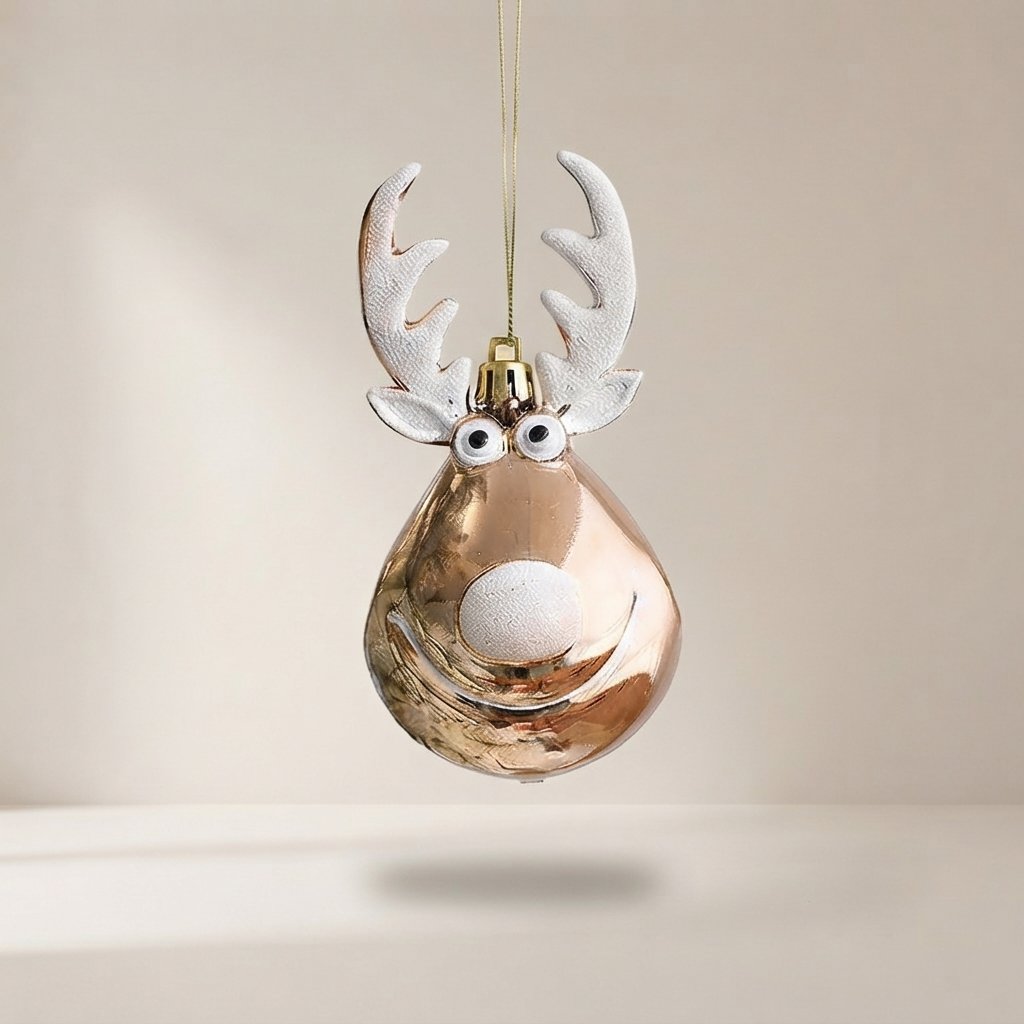 Reindeer Christmas Tree Baubles, set of 2