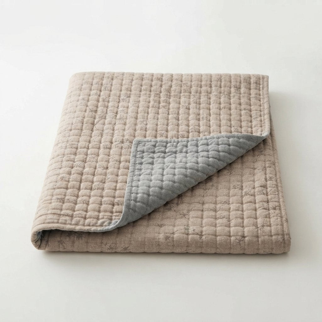 Reversible Cotton Throw Blanket – Quilted Seersucker