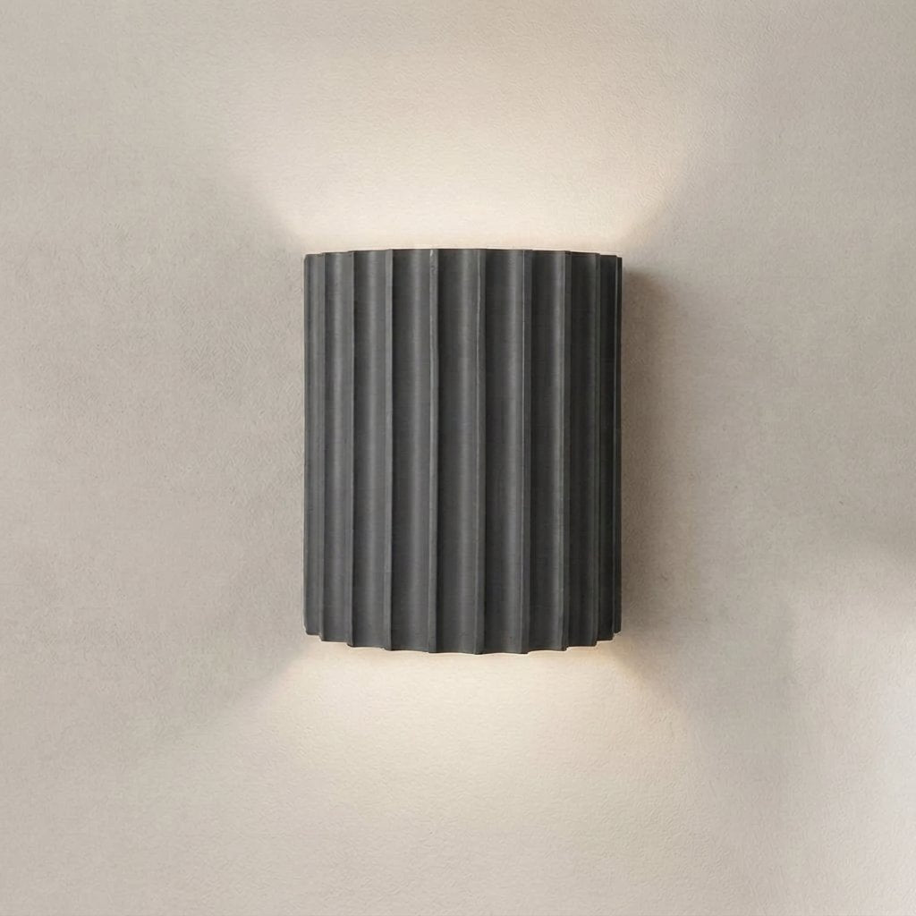 Ribbed Resin LED Wall Light, 7W Warm Glow