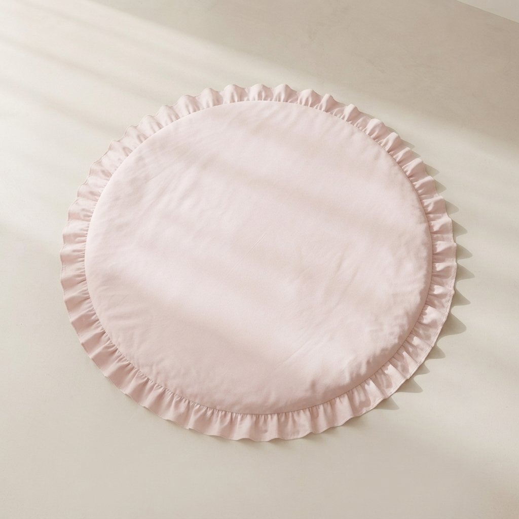 Round Baby Play Mat with Ruffled Edge, 100 cm