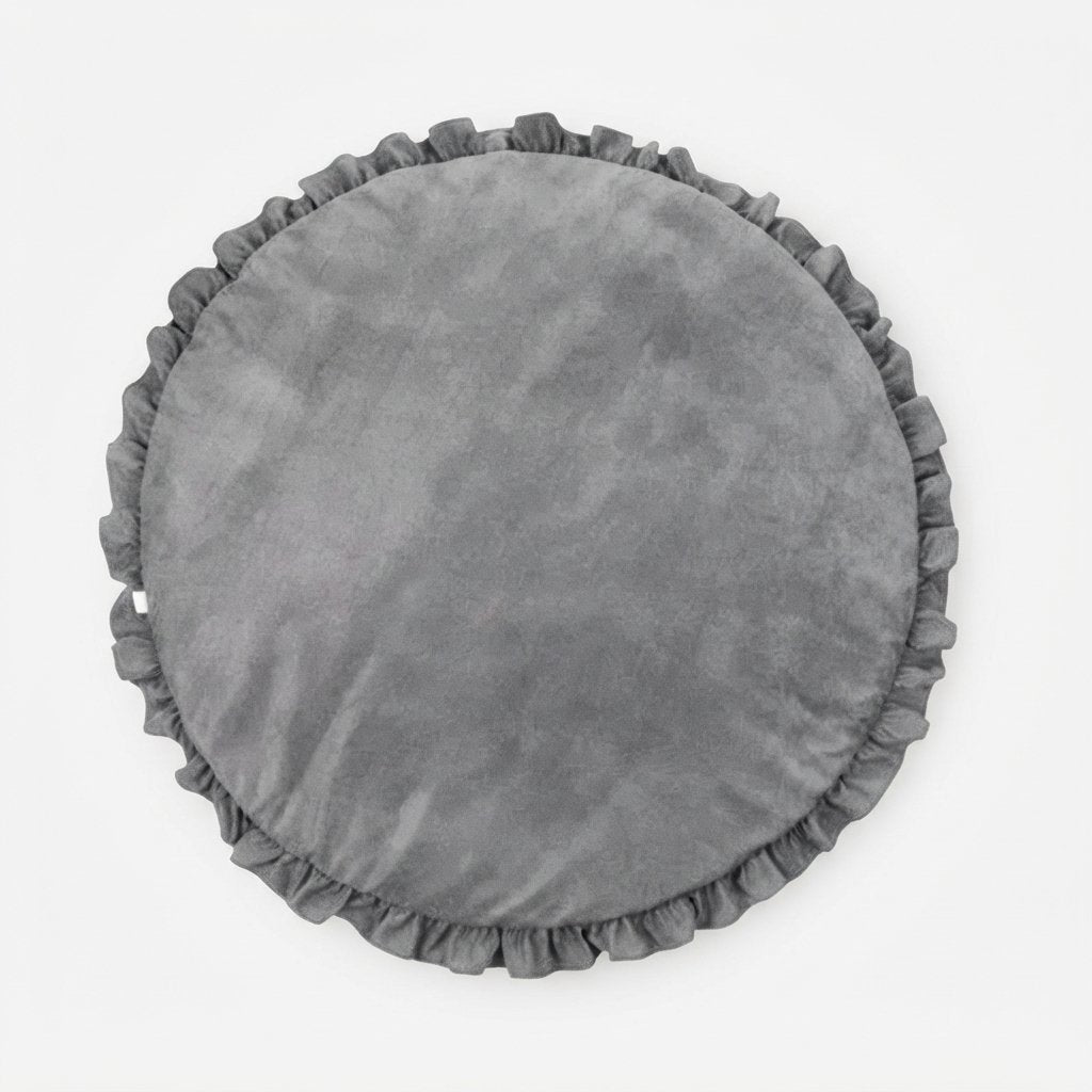 Round Cotton Play Mat with Ruffle Edge for Babies