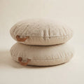 Round Floor Cushions in Teddy Bouclé, Set of 2 – Oat