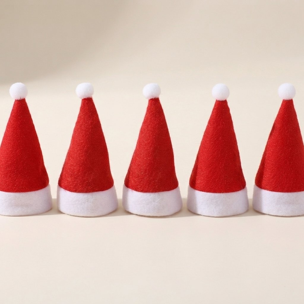 Santa Hat Cutlery Holders for Christmas Table, Set of 10