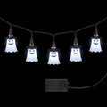 Set of 5 Acrylic Ghost String Lights with 40 White LEDs and Built-In Timer – Indoor and Outdoor Halloween Decoration